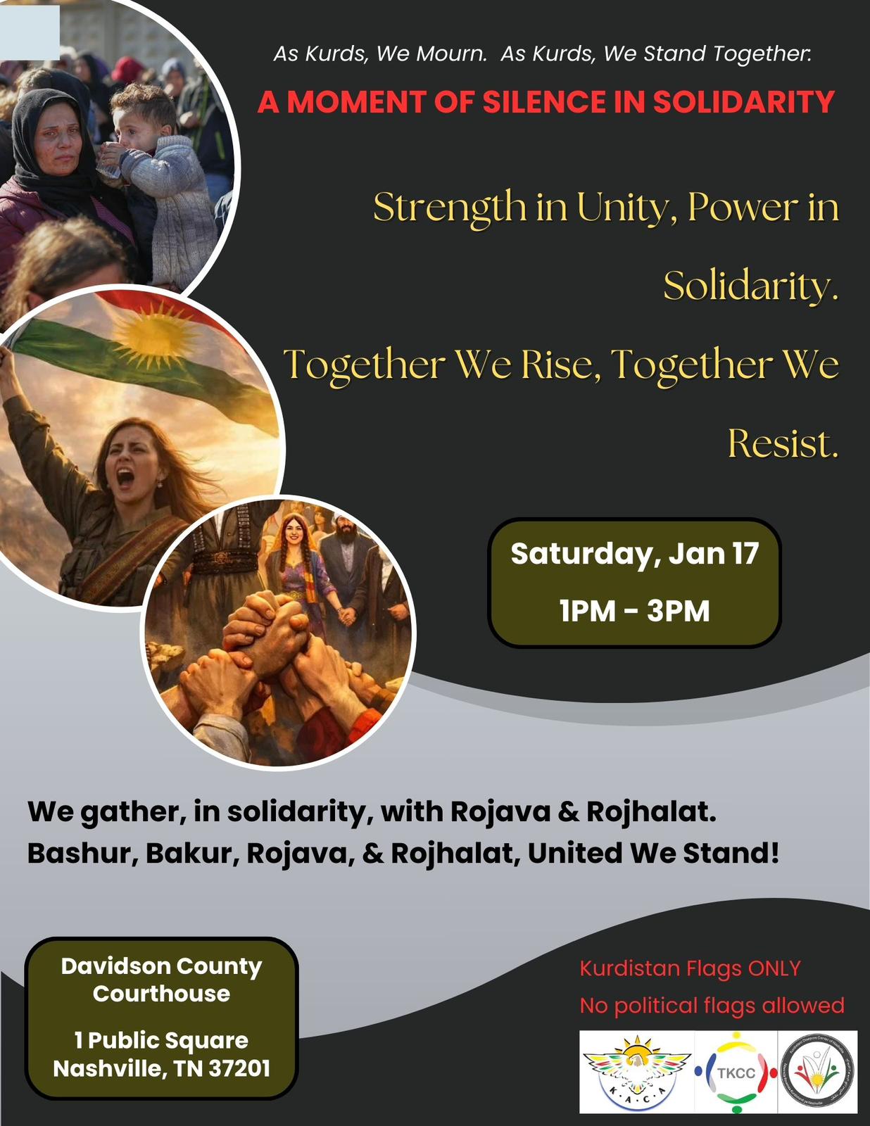 Stand With Rojava and Rojhilat Rally Poster